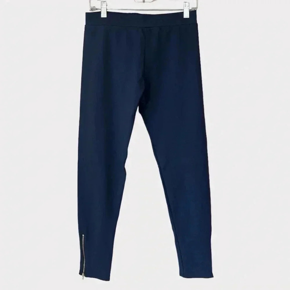 Chloe Kristyn Women's Navy Blue Ponte Ankle Zippers Leggings Pants Size Medium - Picture 1 of 6